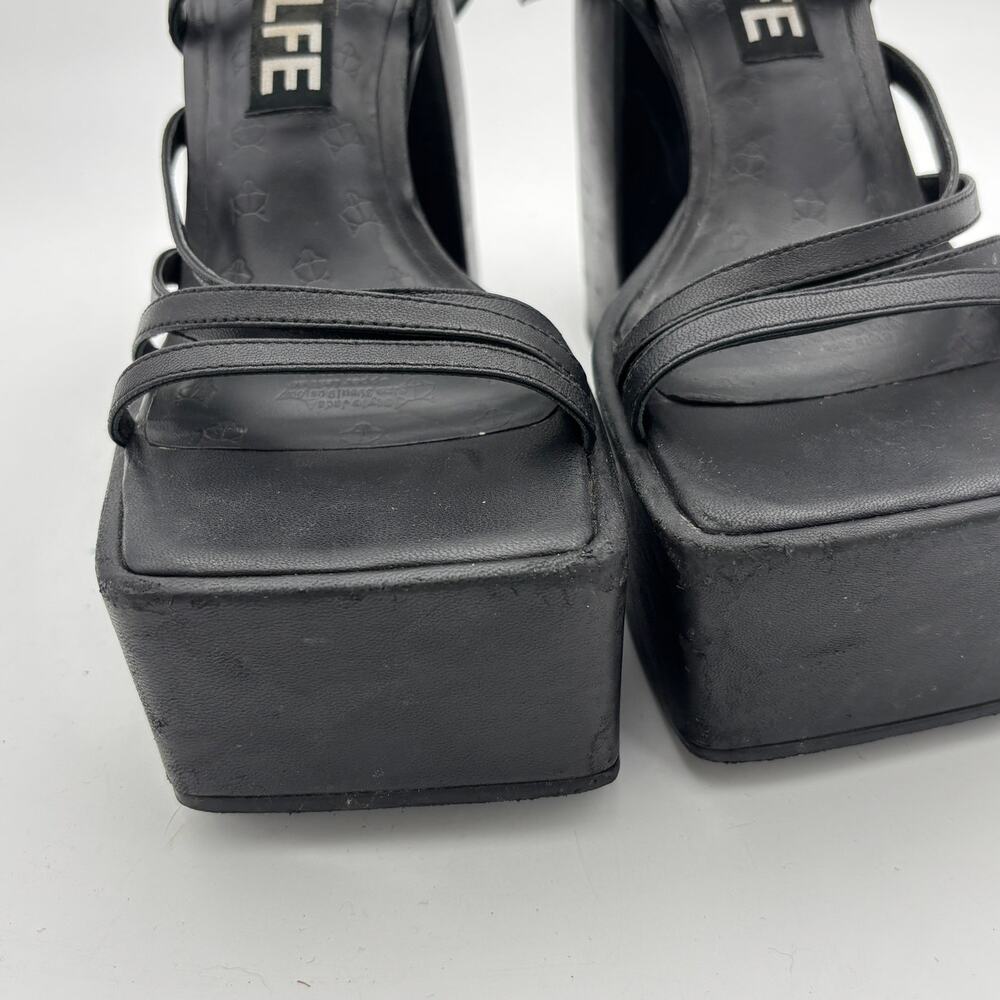 Naked Wolfe Jada Leather Platform Sandals Heels Women's 9 Y2K Brat - Picture 10 of 12